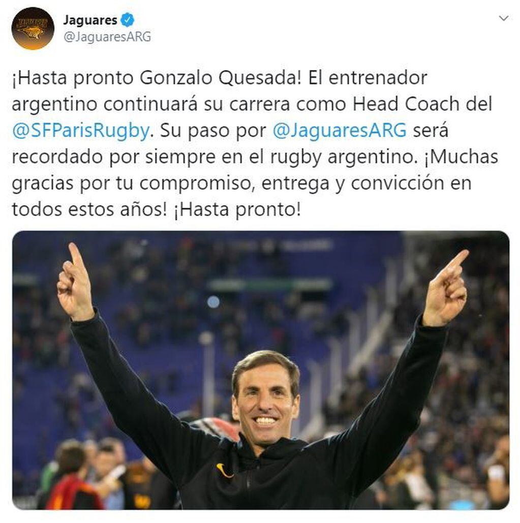 Gonzalo Quesada dejó de ser el entrenador de Jaguares. (Twitter)