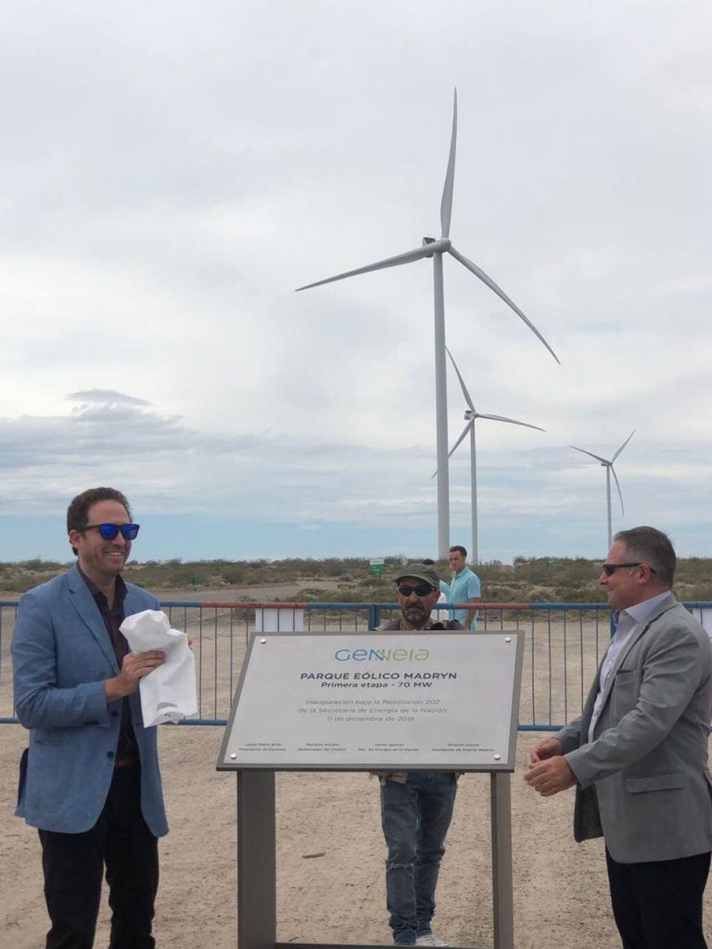 Inauguración del parque eólico en Puerto Madryn