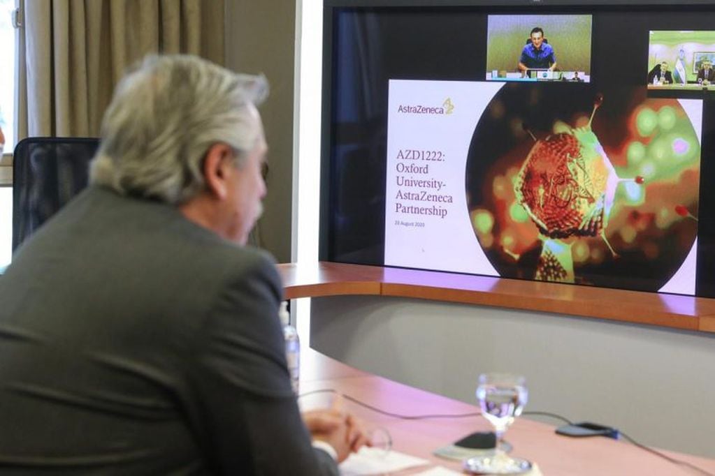 Alberto Fernández se reunió con el CEO del laboratorio que desarrollará la vacuna contra coronavirus (Foto: presidencia)