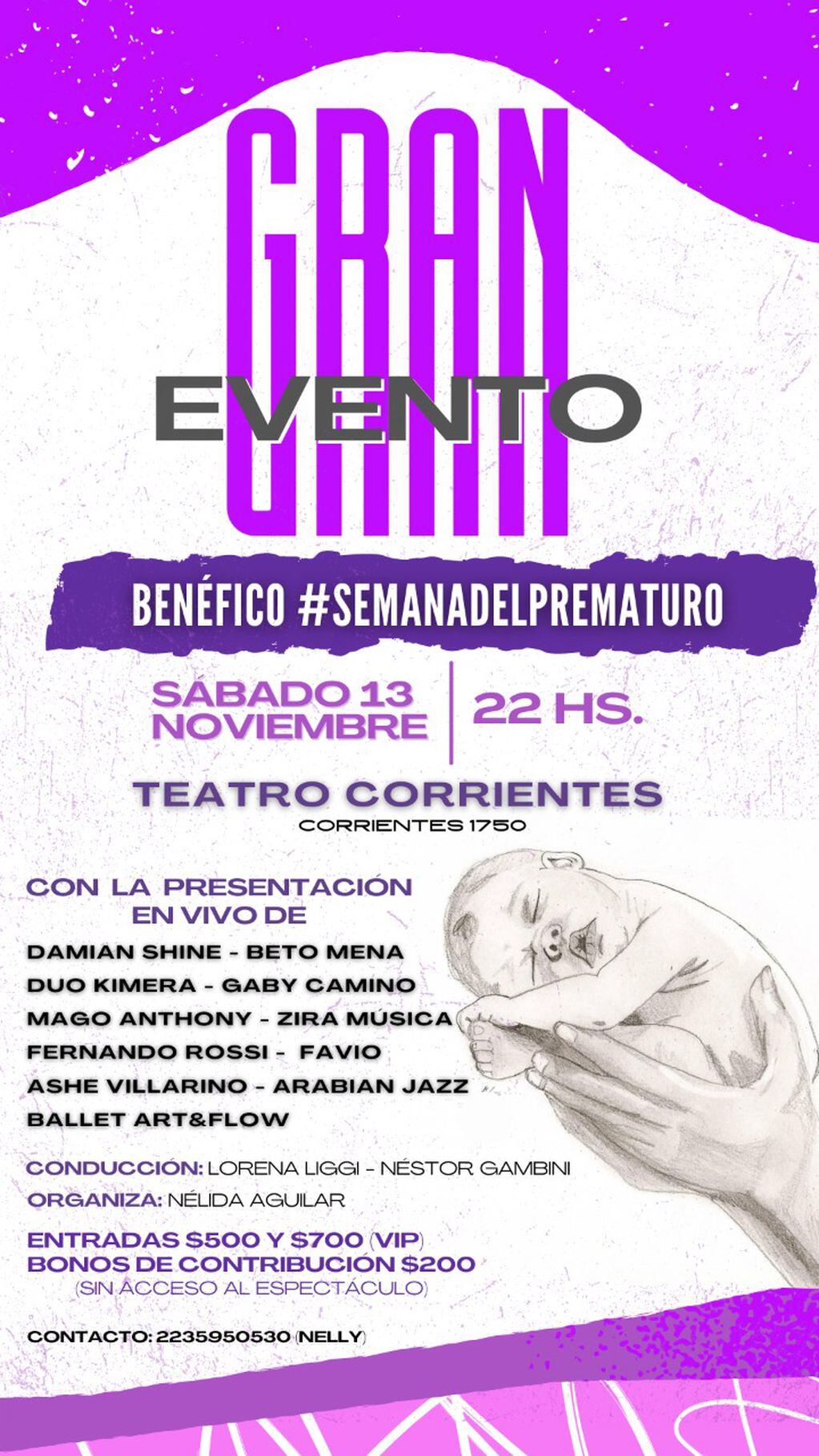 Será el sábado 13 de noviembre en el Teatro Corrientes de Mar del Plata y habrá recitales de bandas locales.