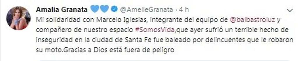 Amalia Granata repudió el ataque a la concejala y a su padre.(Twitter)