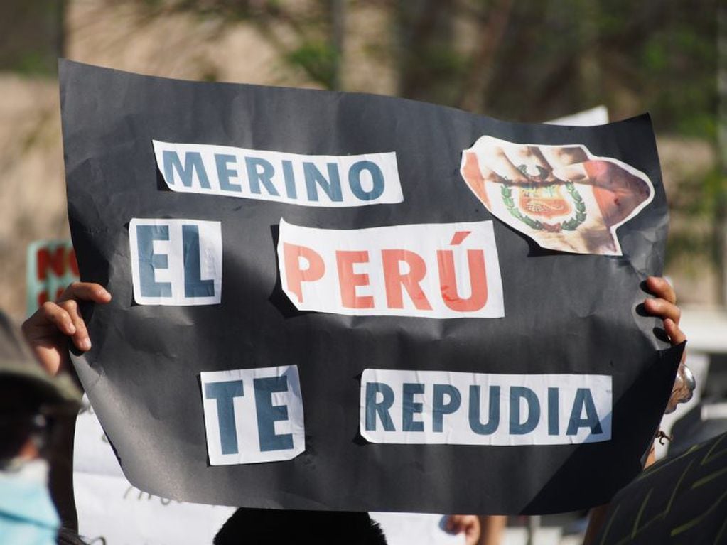 Protestas contra Manuel Merino como presidente de Perú. (DPA)
