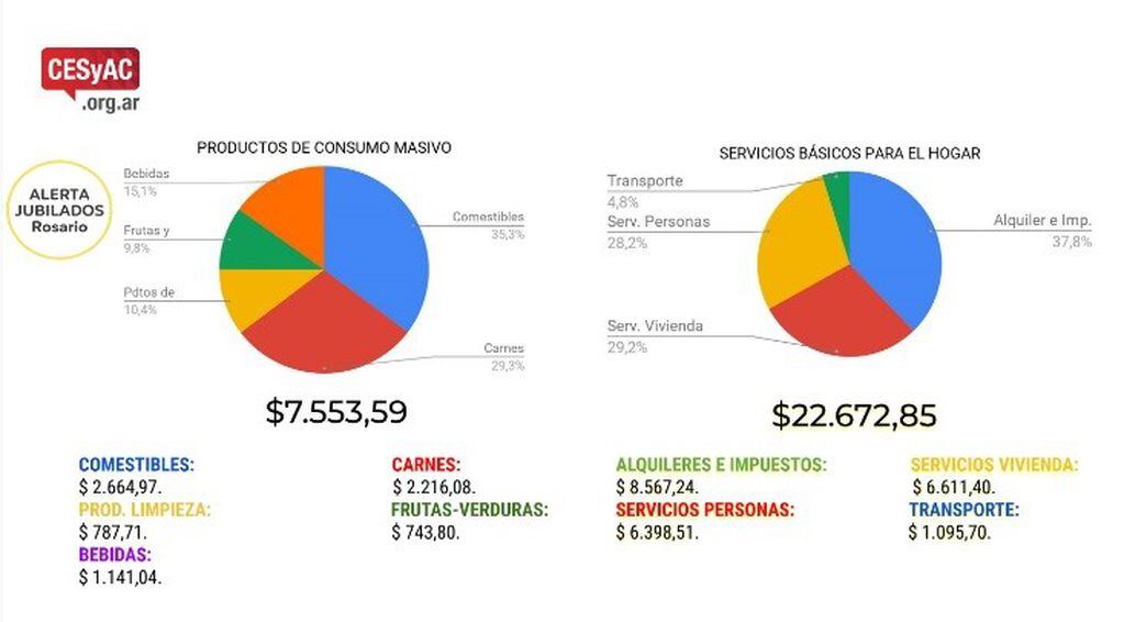 Relevamiento de la canasta básica para una pareja de adultos mayores. (Cesyac)