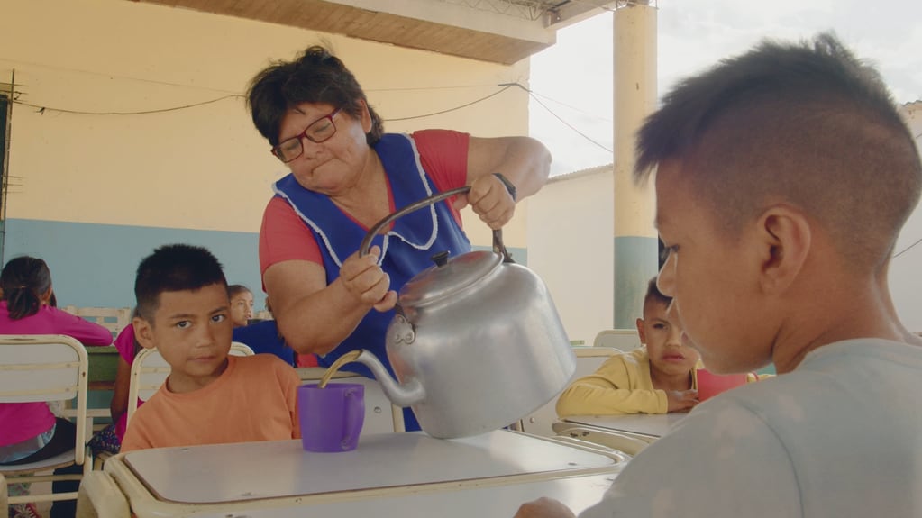 María Ramírez, cocinera la escuela de Paraje Las Llanas, al norte de Salta, quien participó de los talleres de alimentación saludable que UNICEF lleva adelante junto a la fundación MABRA.
