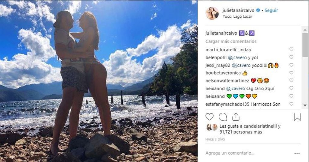 Las vacaciones mochileras de Julieta Nair Calvo y su novio