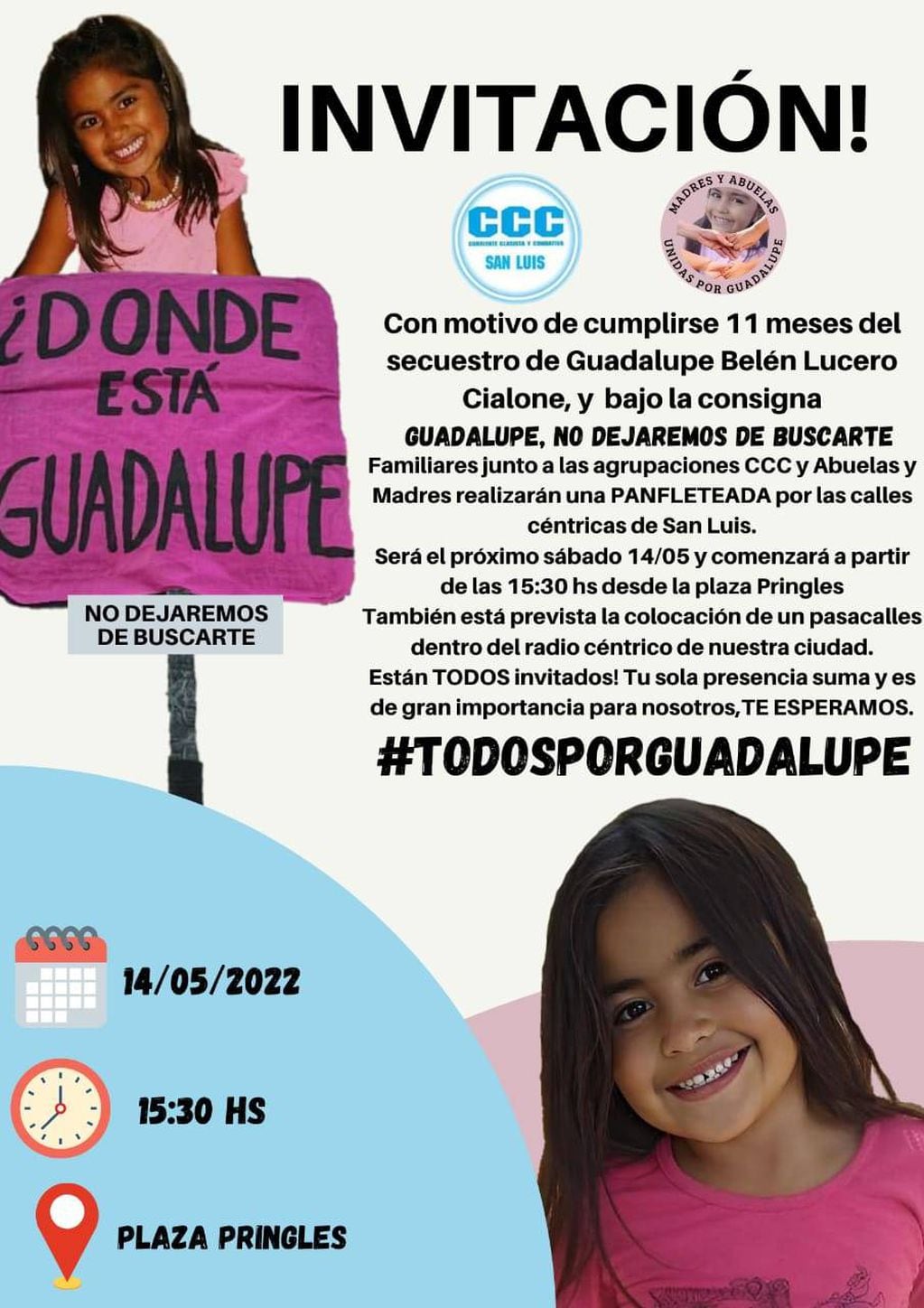 Marcha por los 11 meses de la desaparición de Guadalupe Lucero