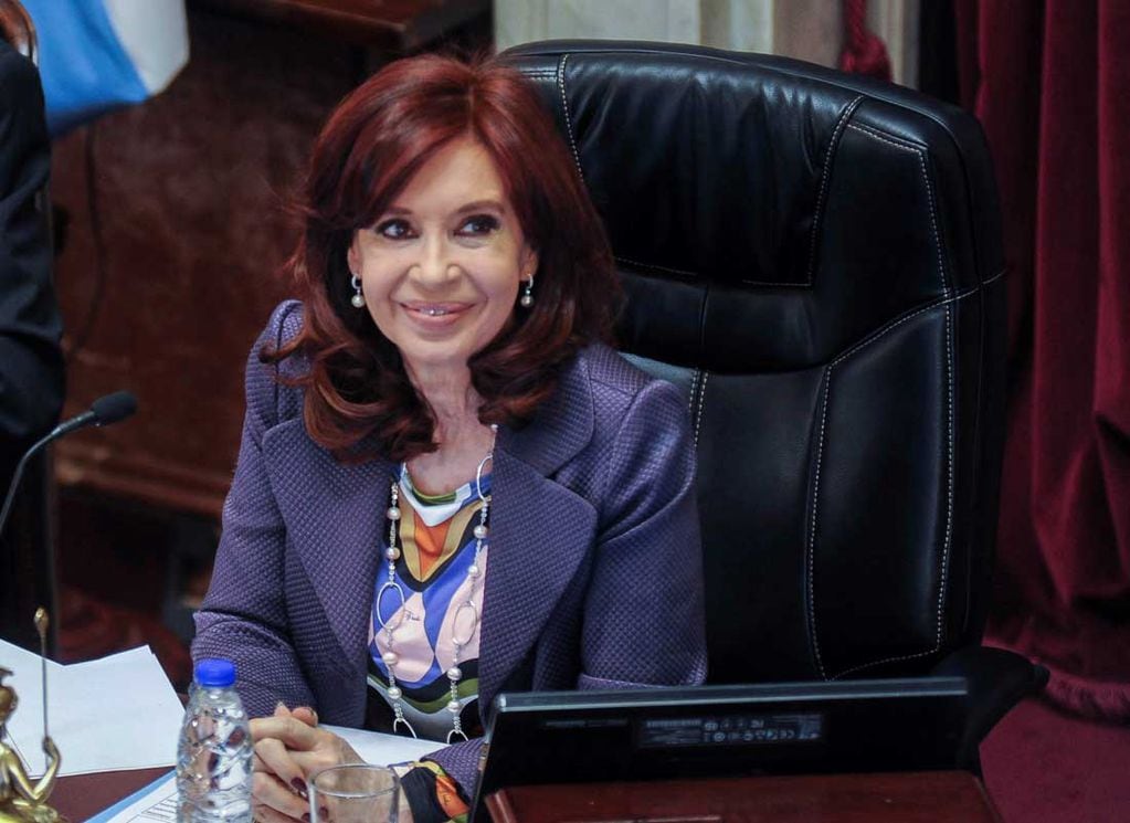Cristina Fernandez de Kirchner durante la sesión en el Senado
Por la coparticipación en la Ciudad legislatura nacional congreso 
Foto Federico Lopez Claro