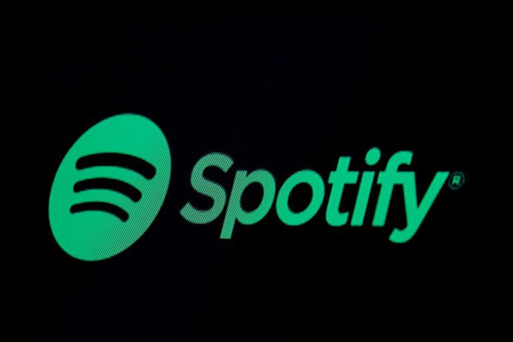 The Spotify logo is displayed on a screen on the floor of the New York Stock Exchange (NYSE) in New York, U.S., May 3, 2018. REUTERS/Brendan McDermid