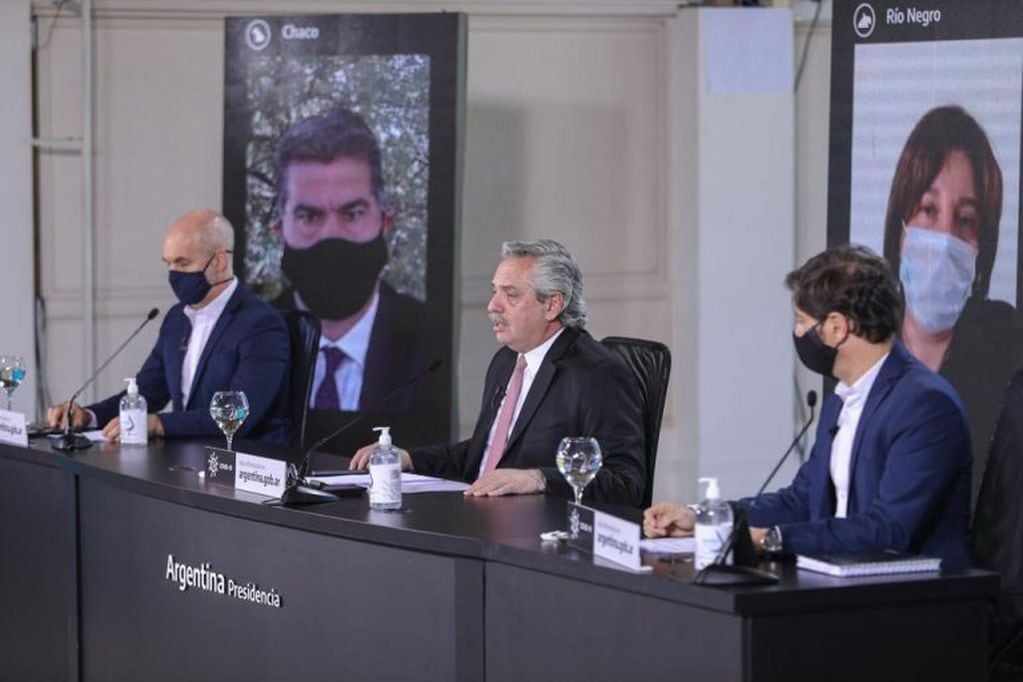 Horacio Rodríguez Larreta en el anuncio de la nueva fase de aislamiento social. (Presidencia)