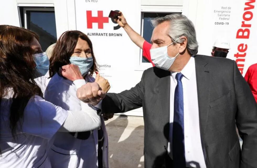 Coronavirus: Alberto Fernández recorrió un hospital construido en un mes. (Presidencia de la Nación)