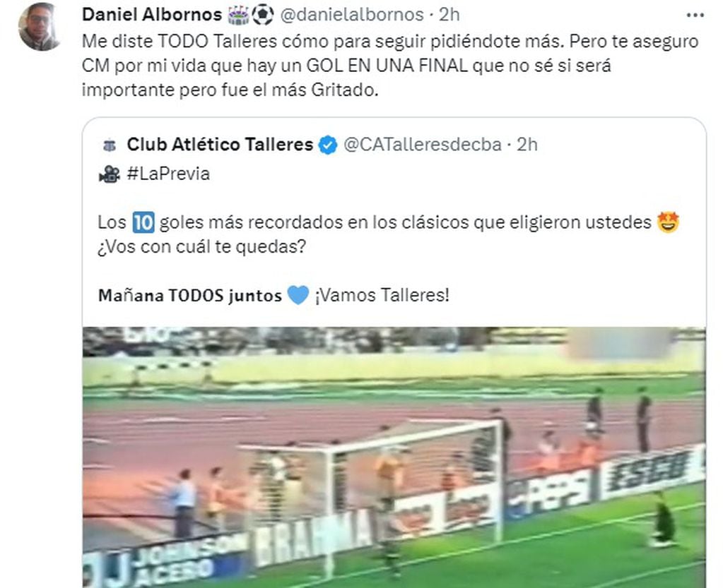 La Chanchita Daniel Albornos fue autor del gol en la final con Belgrano en 1998.