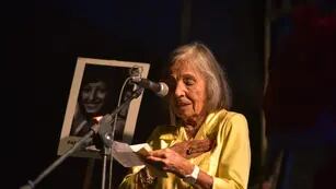 Sonia Torres dando su discurso el 24 de marzo de 2023 ( Facundo Luque / La Voz ).