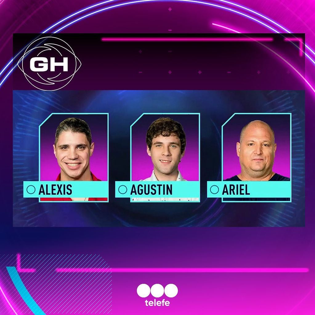 Agustín, Alexis y Ariel, son los nominados para abandonar la casa de Gran Hermano.