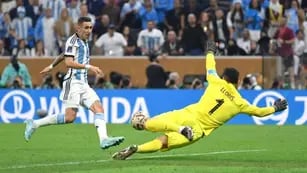 El gol de Ángel Di María en la final de la Copa del Mundo contra Francia.