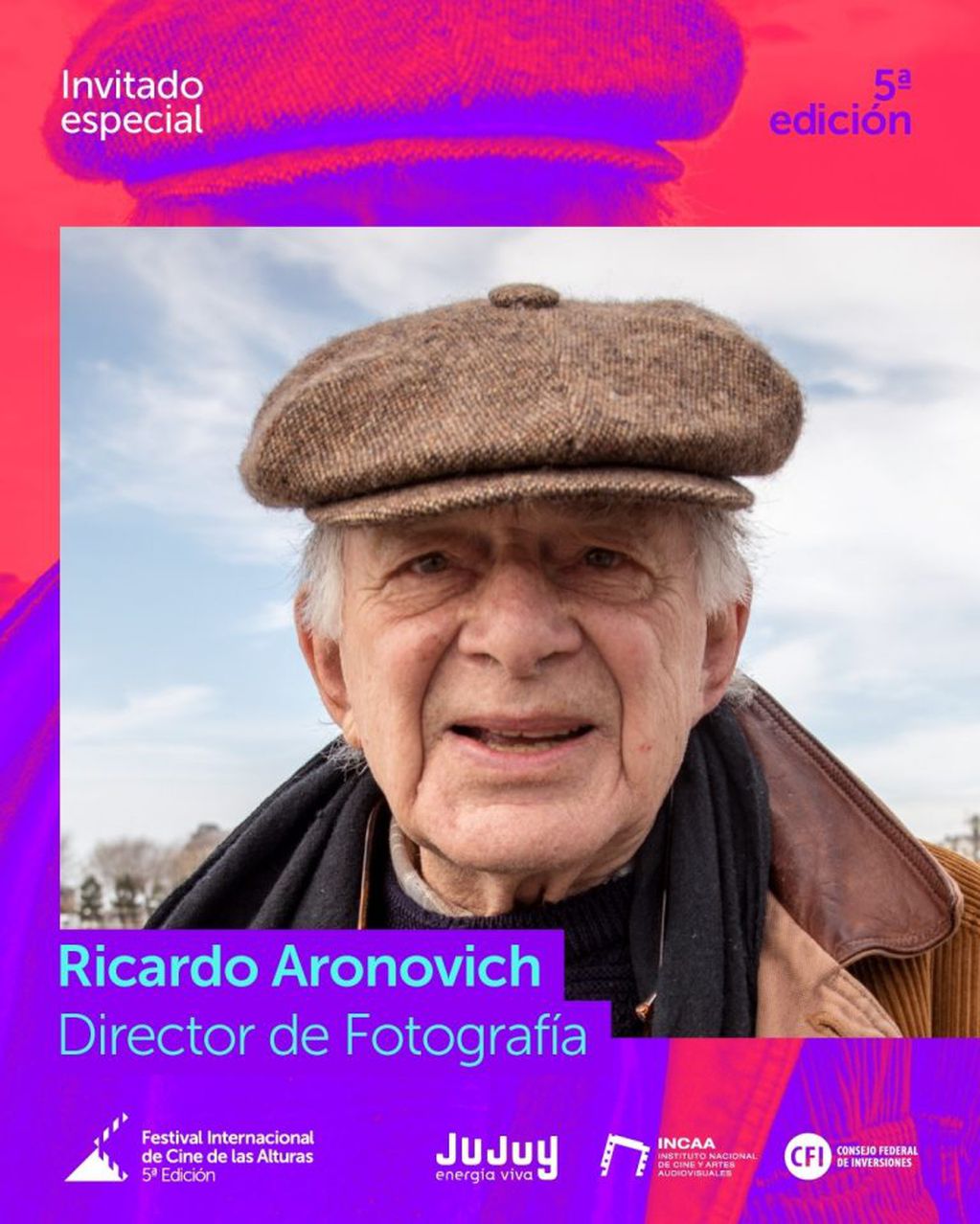Ricardo Aronovich es uno de los invitados especiales del Festival Internacional de Cine de las Alturas que se desarrollará del 7 al 14 de este mes en Jujuy.