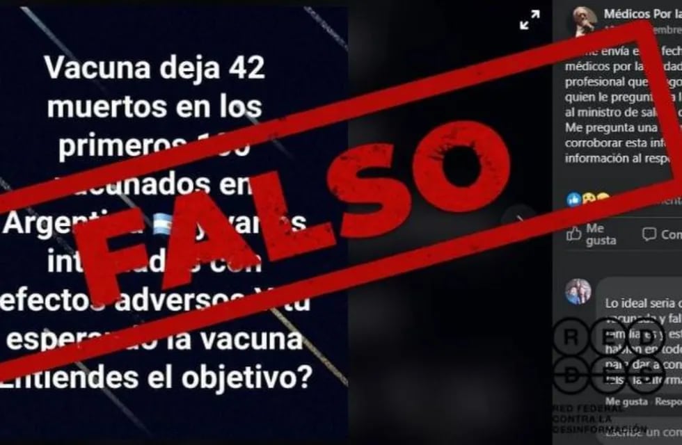 Es falso que hayan muerto 42 de los primeros 100 vacunados en la Argentina.