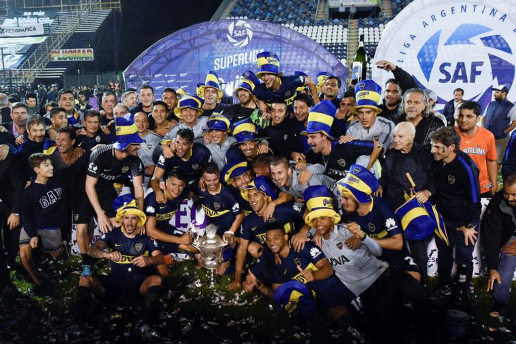 Boca empató 2-2 con Gimnasia en La Plata y se consagró bicampeón de la Superliga. (Foto: AP Photo/Gustavo Garello)