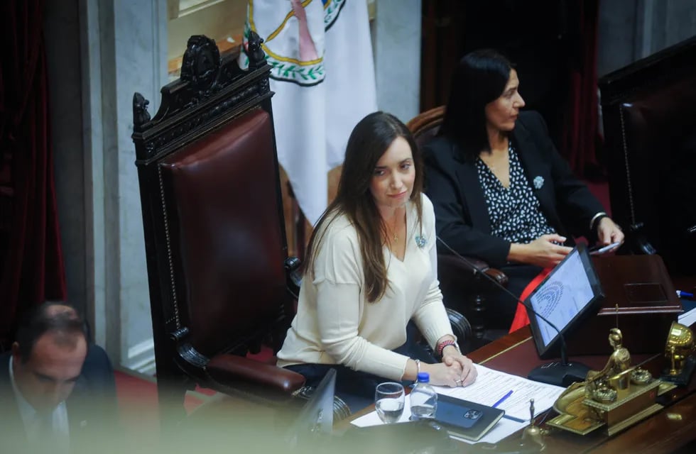 La vicepresidenta Victoria Villarruel condujo la sesión donde se rechazó el DNU (Foto: Federico López Claro)
