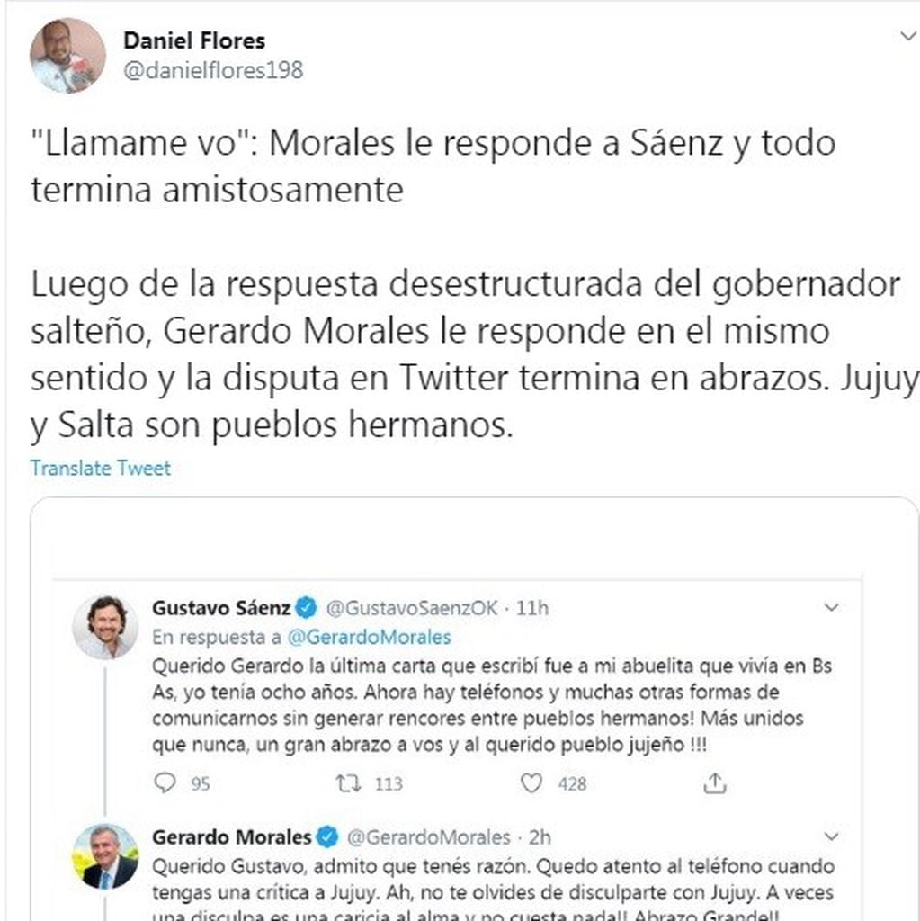 Gustavo Sáenz y Gerardo Morales se pelearon en Twitter y estallaron los memes. (Twitter)