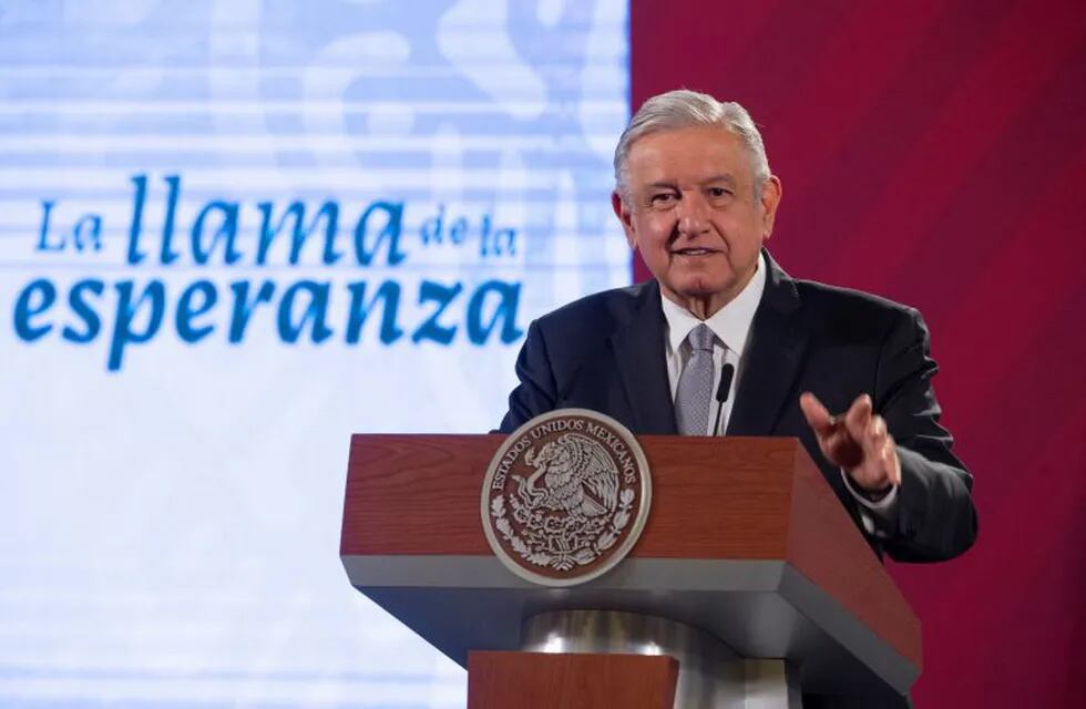 El mandatario Andrés Manuel López Obrador durante una conferencia de prensa matutina, en el Palacio Nacional. (Presidencia)