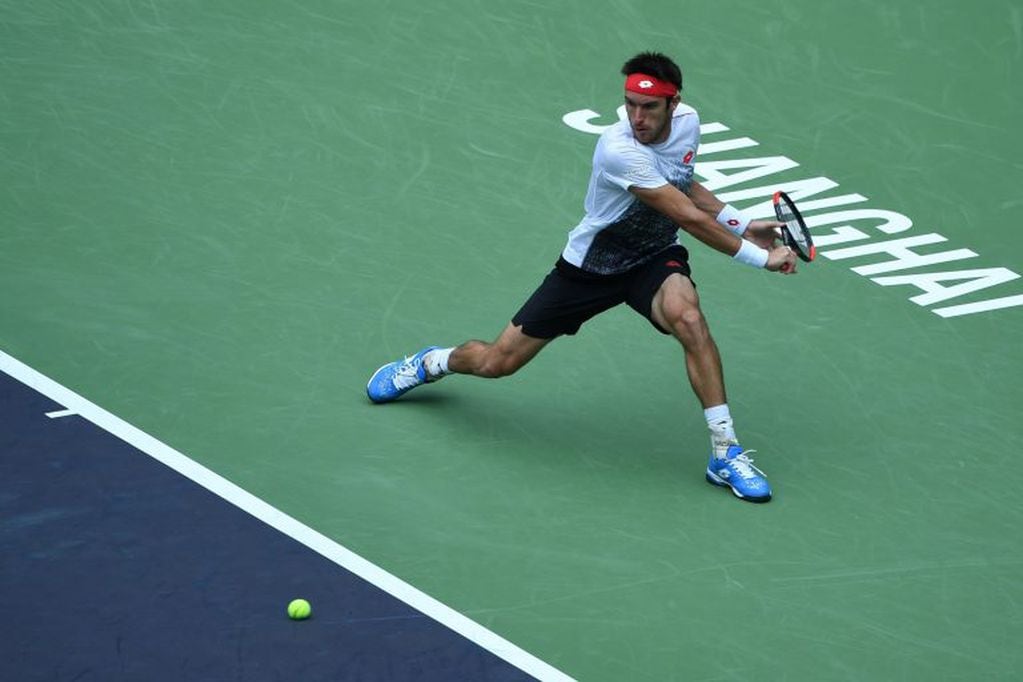 Leonardo Mayer, durante su partido de primera ronda ante Richard Gasquet. (Foto: AFP)