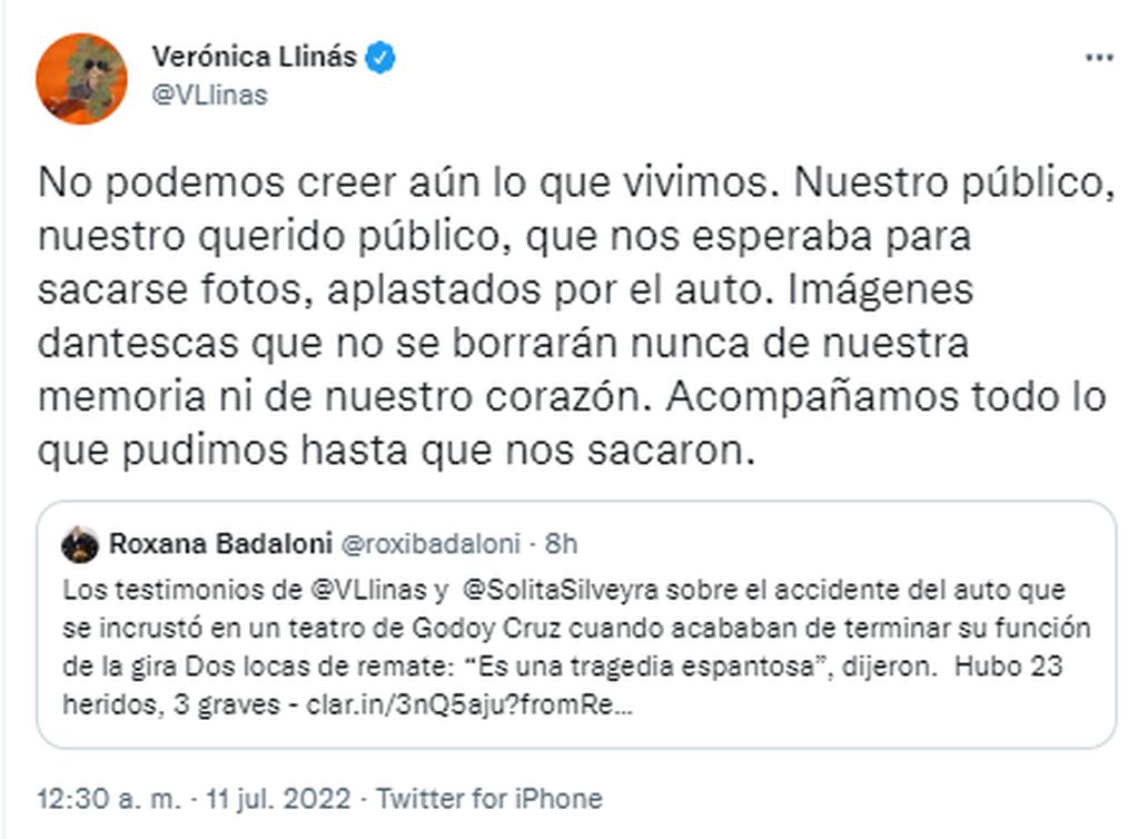 La declaración de Verónica Llinás luego de la tragedia en el Teatro Plaza.