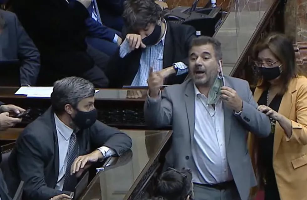 Cristian Ritondo y su enojo durante la sesión en Diputados por el aborto legal.