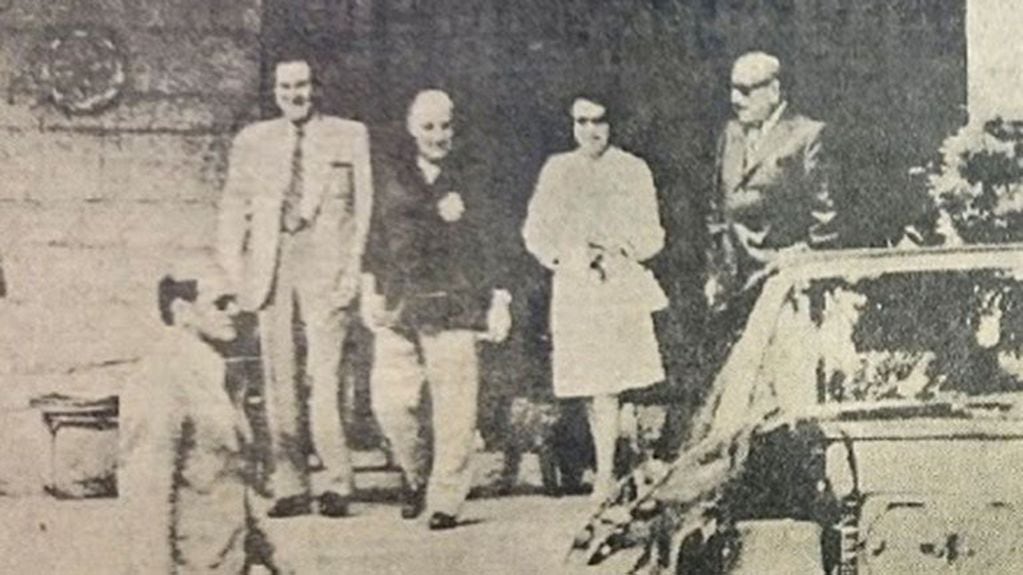 Juan Domingo Perón, José López Rega, Isabel Perón y Héctor Cámpora en Puerta de Hierro, en Madrid. (Archivo)