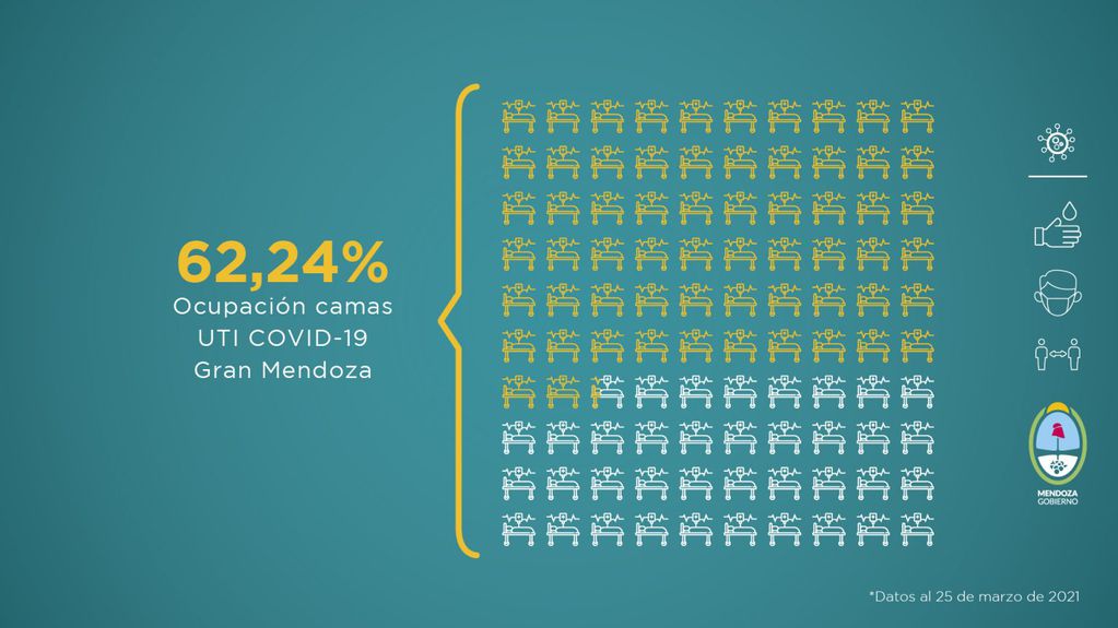 Informe sanitario de Mendoza en pandemia de la semana del del 19 al 25 de marzo de 2021.