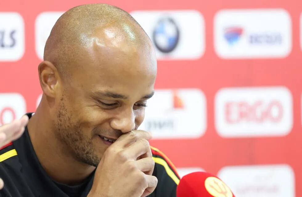 Belgium's Vincent Kompany speaks during a press conference of the Belgium national soccer team ahead of Friday's FIFA World Cup 2018 quarterfinals soccer match between Brazil and Belgium, in Dedovsk, Russia, 04 July 2018. Photo: Bruno Fahy/BELGA/dpa