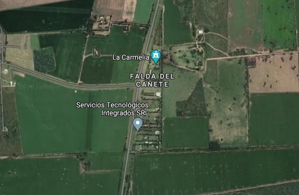 La zona de Falda del Cañete (Google Maps).