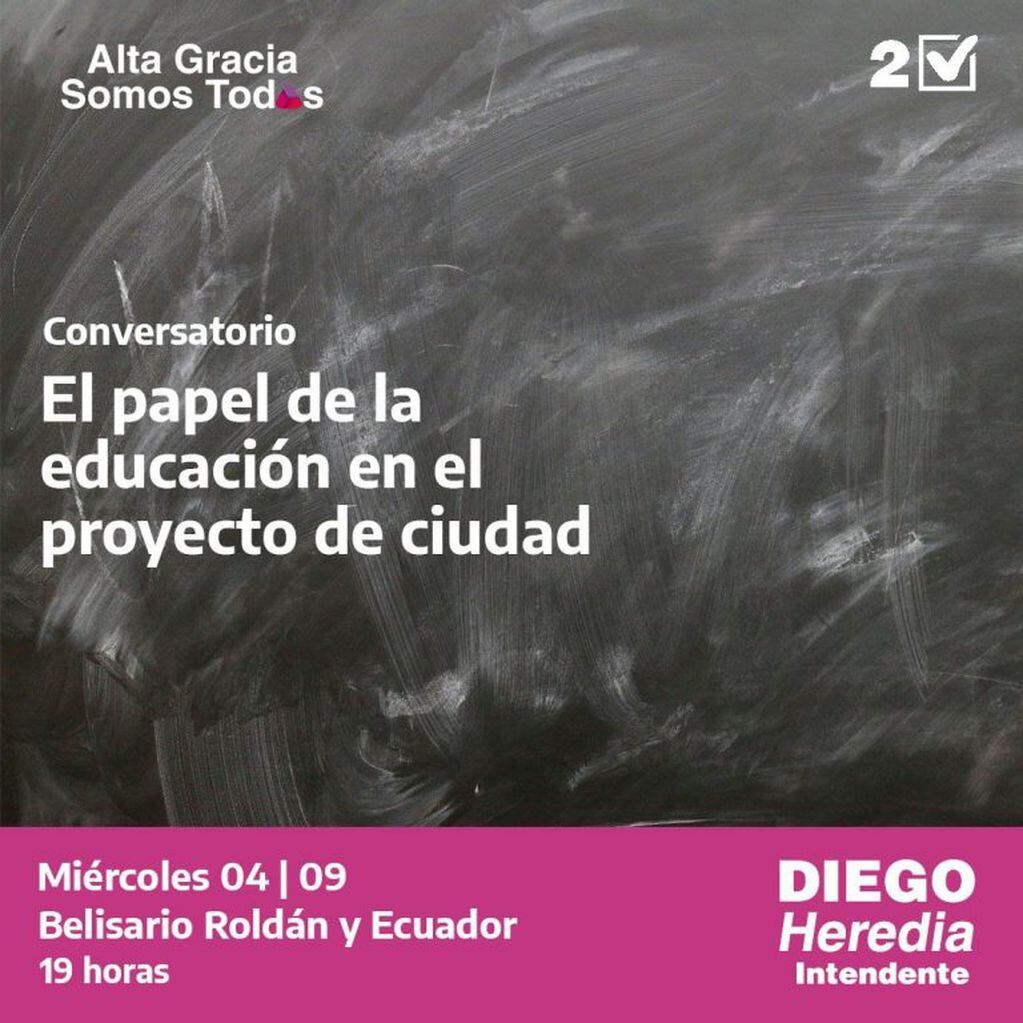 Alta Gracia Somos Todxs: Debatirán políticas municipales en educación.