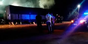 Se incendió un camión en Caucete, San Juan