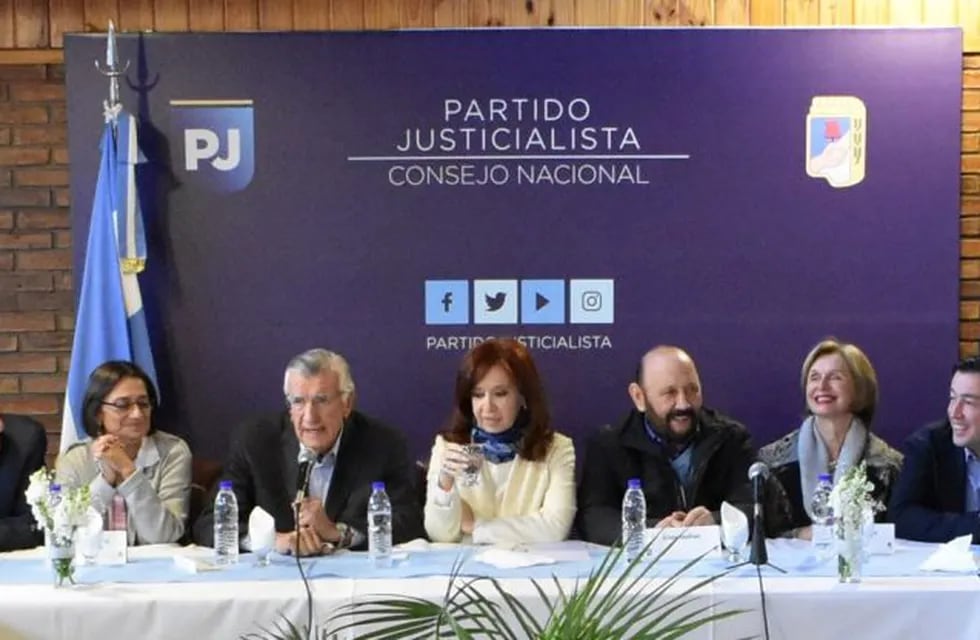 Reunión de Cristina Kirchner con el PJ. Twitter/ Partido Justicialista.
