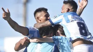 Festejo de gol en Racing