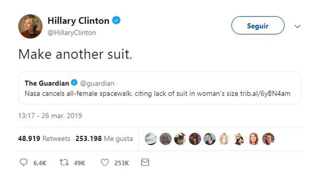 El twit de Hillary Clinton (Foto: Twitter/@HillaryClinton)