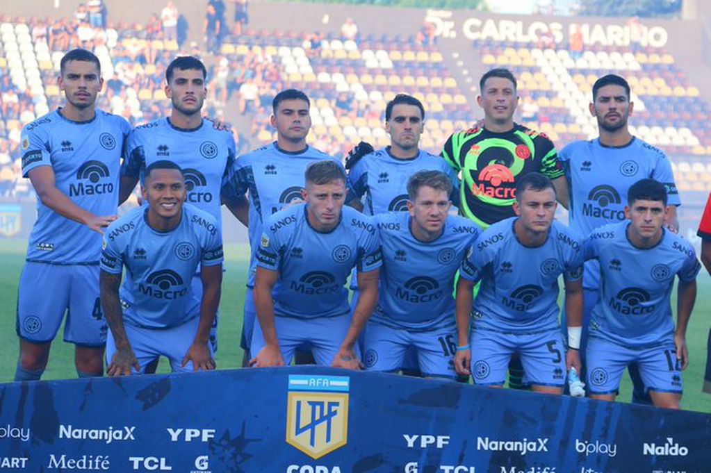 La formación inicial de Belgrano en su visita a Platense, por la Copa de la Liga 2024. (Prensa Belgrano)