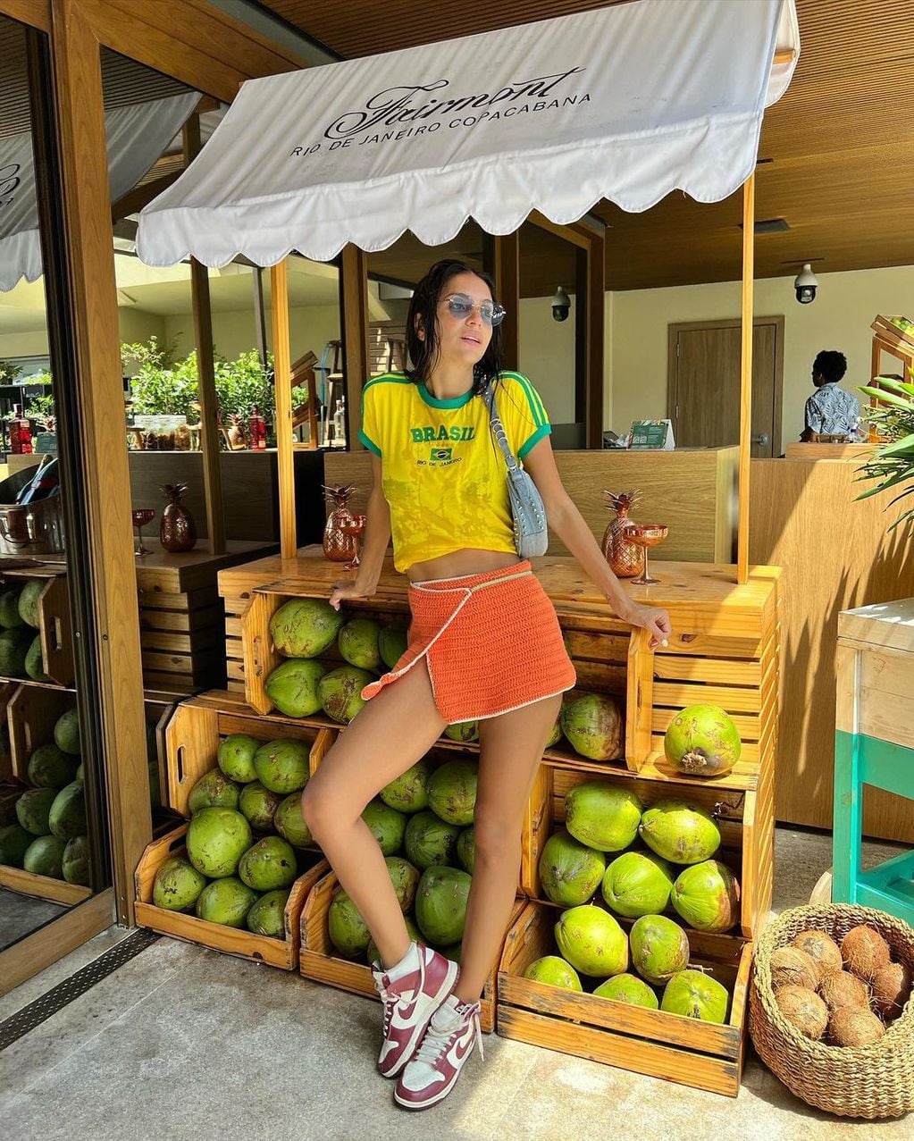 Zaira Nara muy brasileña en sus vacaciones.