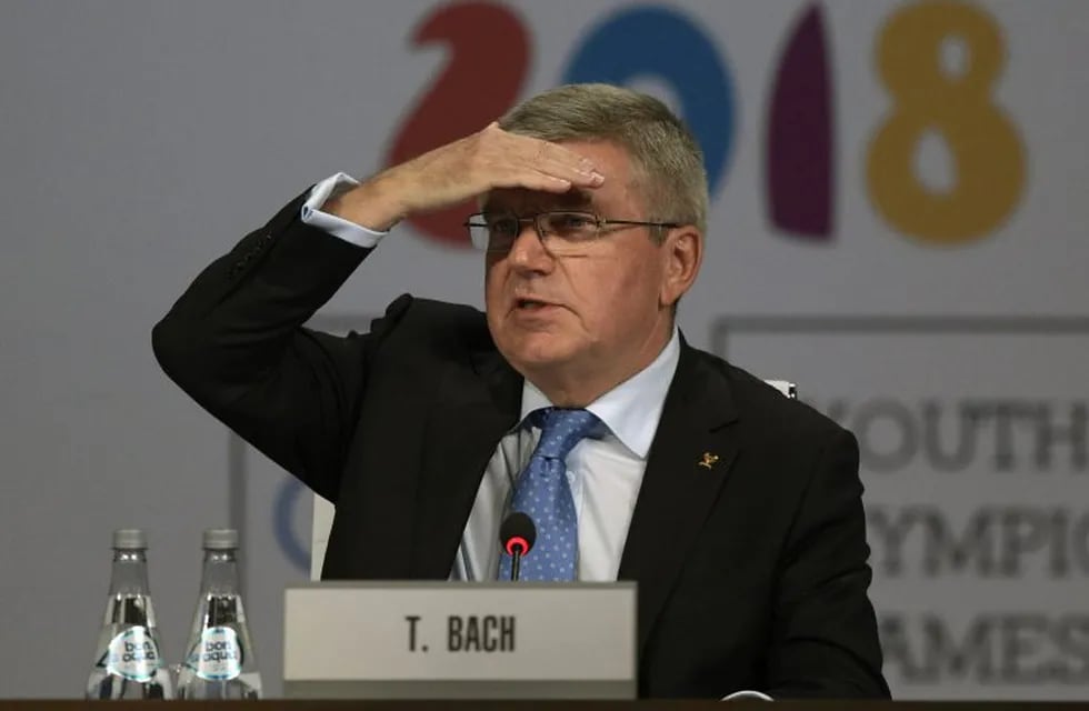 Thomas Bach durante la conferencia de los juegos olímpicos. (APF)