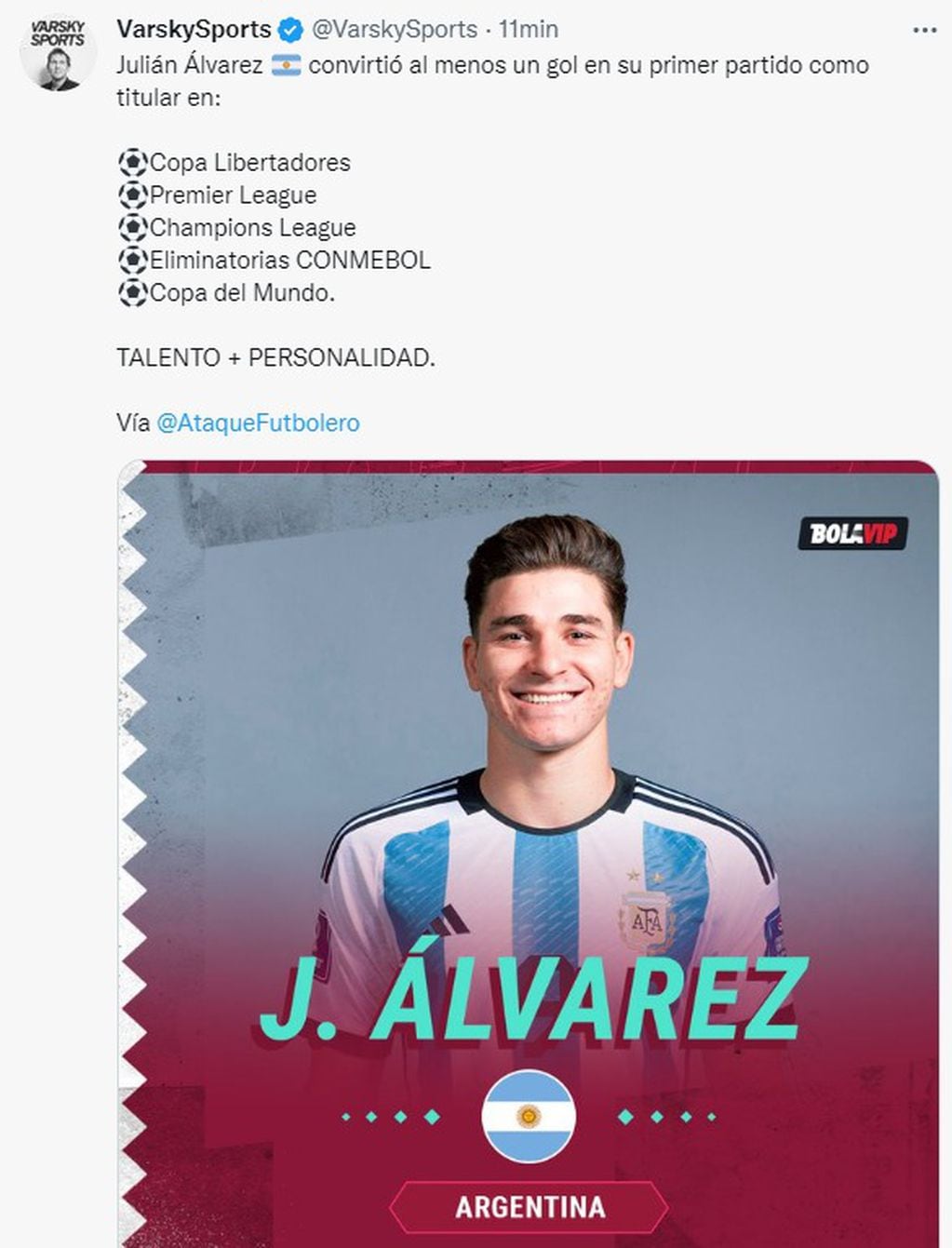 Con el sello de Julián Álvarez. El cordobés goleador, también en la Selección.