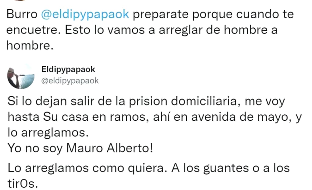 El intercambio de tuits entre Alberto Samid y El Dipy.