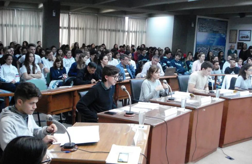 La primera sesión del Concejo Joven se realizó hace un año (Prensa Concejo Municipal de Rafaela)