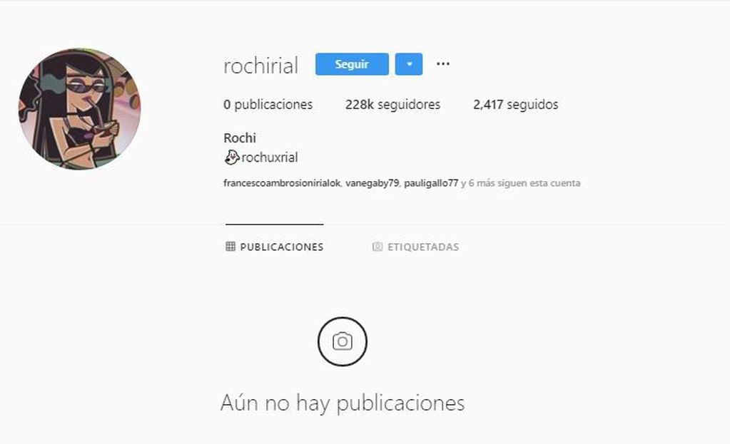 Así se ve hoy la cuenta de Instagram de Rocío Rial (Instagram/ rochirial)
