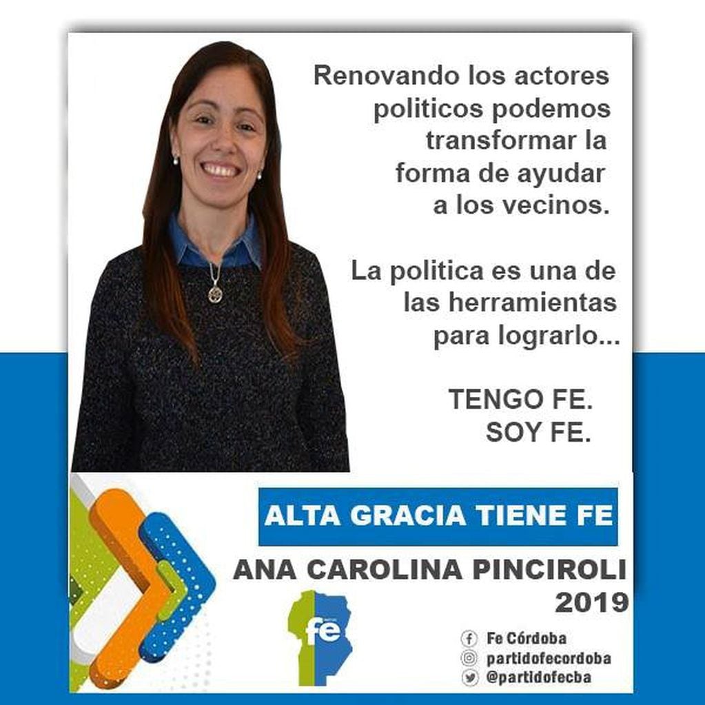 Ana Carolina Pinciroli, candidata a Intendenta por Hacemos por Córdoba (Facebook Ana Carolina Pinciroli).