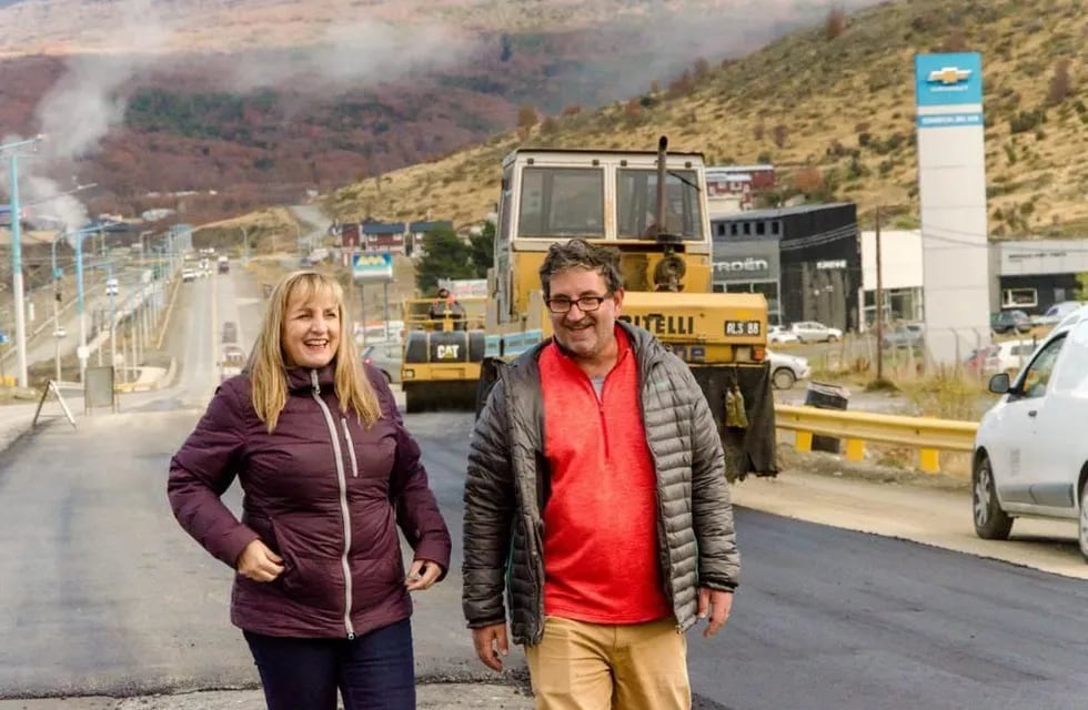 Ushuaia: se repavimentó la avenida Héroes de Malvinas