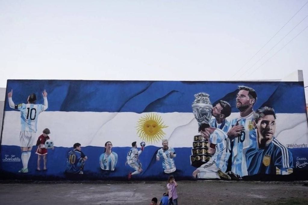 Mural de Lionel Messi en San Francisco.