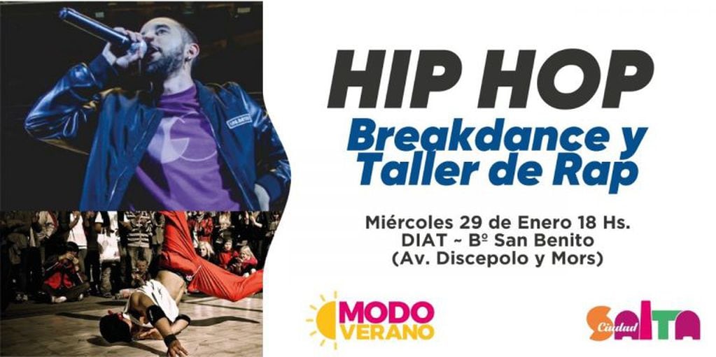 Hip hop, Breakdance y Taller de Rap en el plan Modo Verano (Municipalidad de Salta)