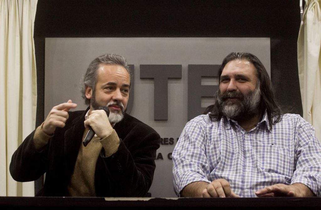 Eduardo López junto a Roberto Baradel (Foto: Alberto Raggio/DYN)