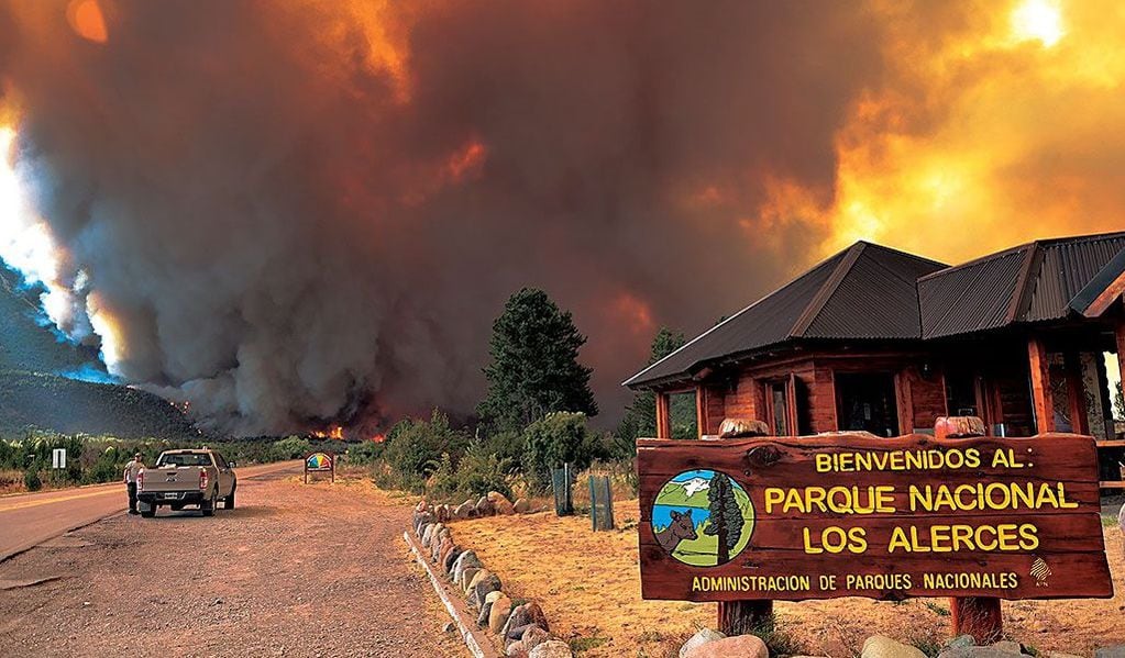 En el Parque Nacional los Alerces ya se quemaron 1400 hectáreas.