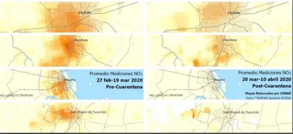 mapa de baja contaminación en Córdoba